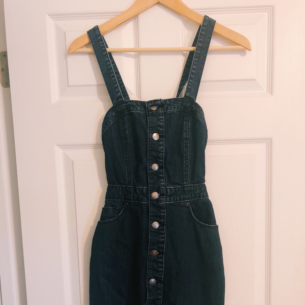 Denim pinafore dress